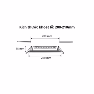 Kích thước đèn led âm trần 30w phi 220w Silamp