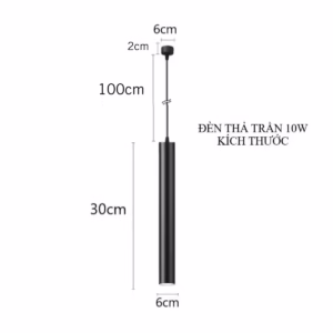 kích thước đèn thả ống bơ