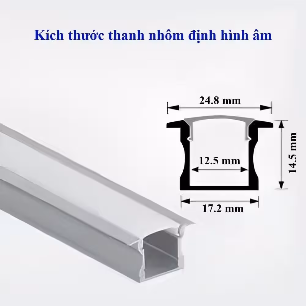 kich-thuoc-thanh-nhom-led-am-tran-u05s-513a-silamp Bản vẽ thông số kích thước thanh nhôm định hình LED âm trần U05S_513A Silamp với mặt thanh 24.8mm và chiều cao 14.5mm