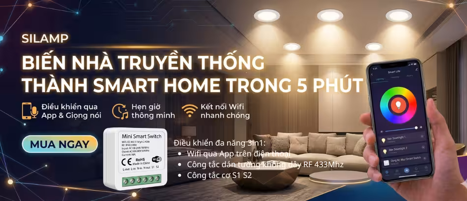 mini công tắc wifi + RF 433 nâng cấp lên Smart Home