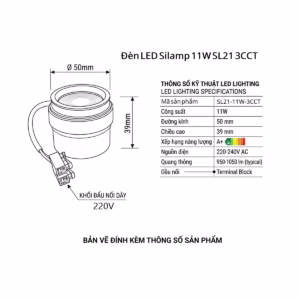 đèn led Silamp SL21 11w 3CCT