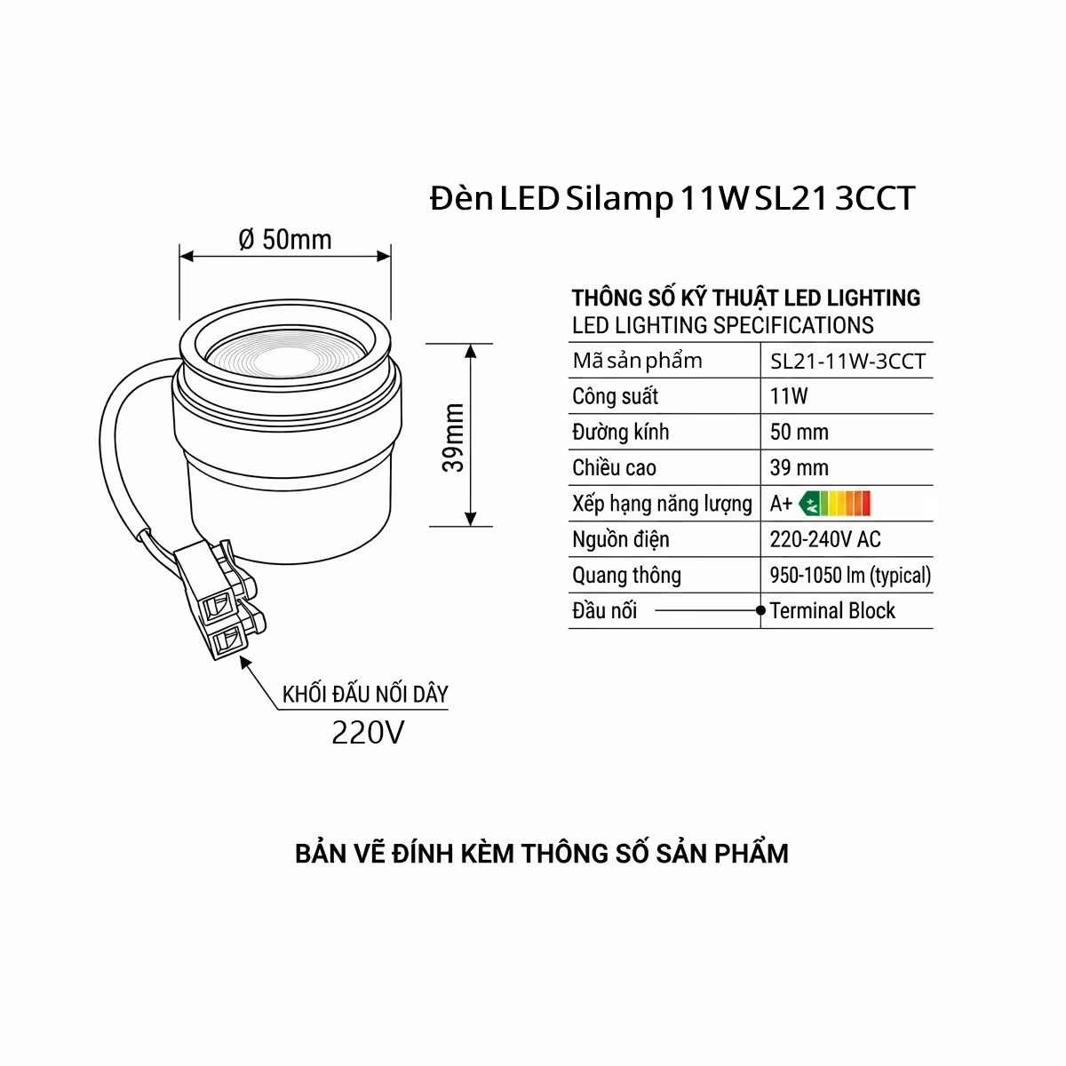 den-led-silamp-sl21-11w đèn led Silamp SL21 11w 3CCT