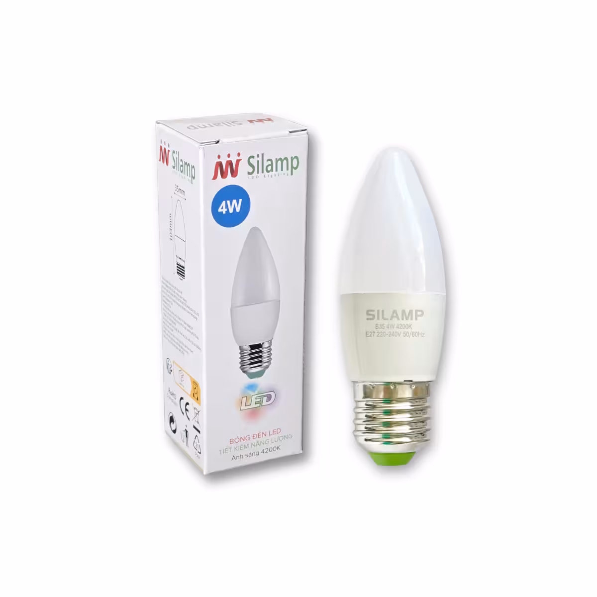 bong-den-led-b35-4w-e27-silamp-dang-qua-nhot Bóng đèn LED B35 E27 4w chính hãng Silamp