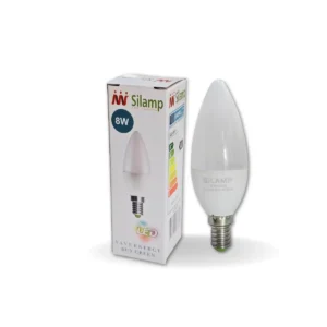Bóng đèn LED quả nhót Silamp C38 8W đui E14, sáng mượt không chói, chuyên dùng cho đèn chùm, đèn trang trí.